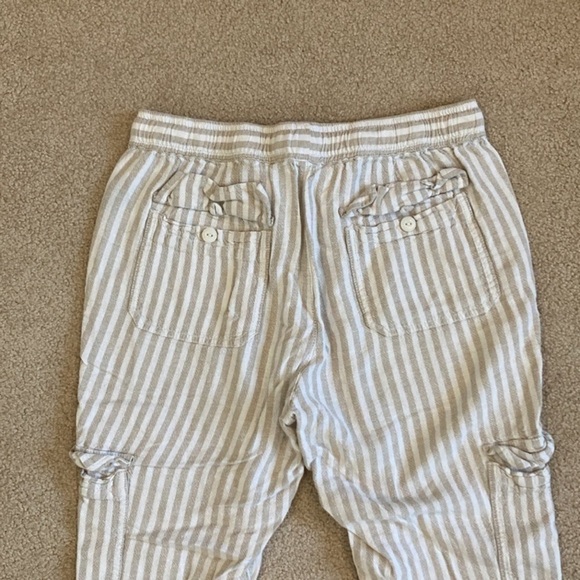 Anthropologie Striped Cream Pants - Picture 5 of 7